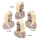 Amella Short Honey Blonde Bob 180% Density Lace Front Wig Real Human Hair - amellahair