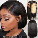 Blunt Cut Bob Wig 14 Inch Human Hair Wig For African American - amellahair