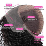 Amella Kinky Curly Bob Wig 13x4 Inch Lace Frontal Human Hair Wigs 180% Density