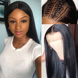 Fake Scalp Straight Lace Wig Pre-plucked Fake Scalp Lace Front Wigs - amellahair