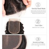 Kinky Straight 4x4 Lace Closure 100% Virgin Human Hair - amellahair