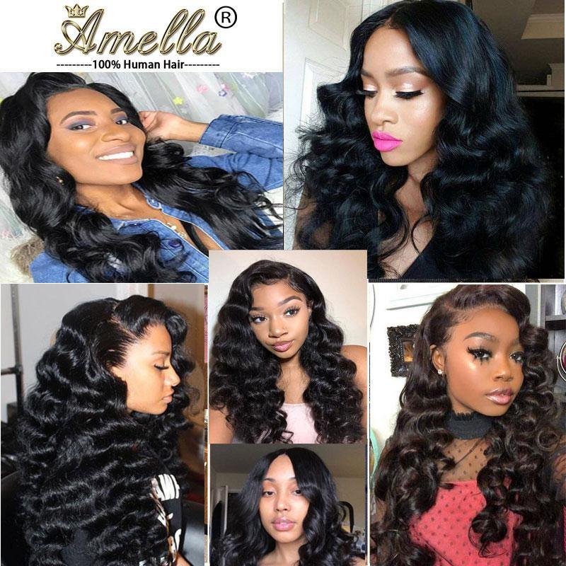 Brazilian Loose Wave Bundles With Frontal Real Unprocessed Hair - amellahair