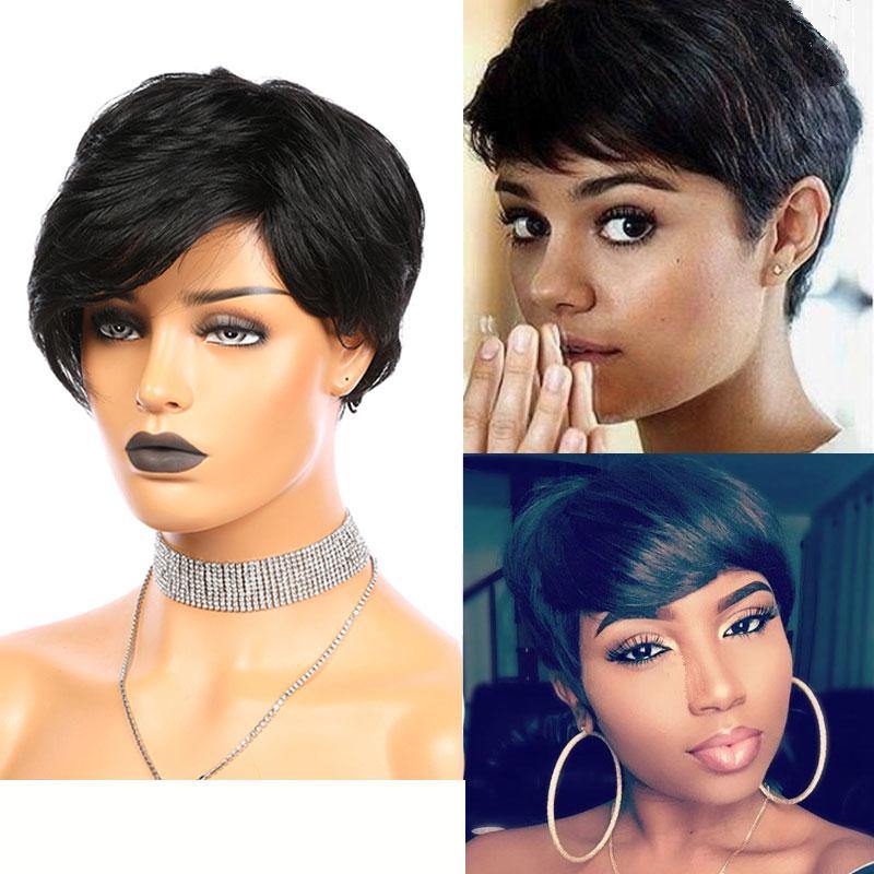 Pixie Cut Jerry Curly Short Afro Human Hair Wig Curly Natural Hair Human Hair Wigs For Black Women - amellahair