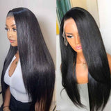 Amella Natural Straight Human Hair Wigs 13x4 Inch Lace Frontal Wig With Baby Hair On Sale - amellahair