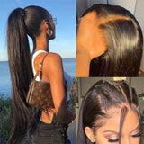 Transparent Straight Full Lace Wig Undetectable Swiss Real Virgin Straight Hair - amellahair