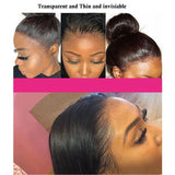 Transparent Straight Full Lace Wig Undetectable Swiss Real Virgin Straight Hair - amellahair