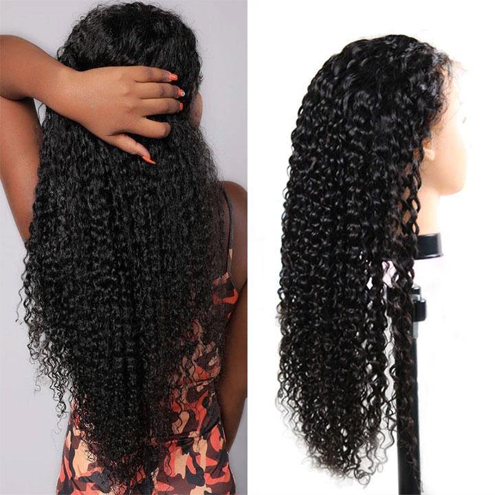 Transparent HD 13x4 Lace Front Wigs Curly Pre Plucked Wig Human Virgin Hair - amellahair